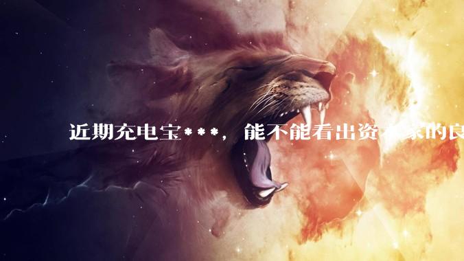 近期充电宝***，能不能看出资本家的良心坏了？